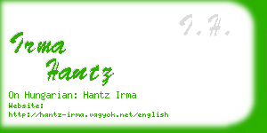 irma hantz business card